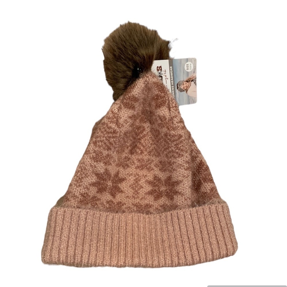 Muk Luks Women's Novelty Yarn Beanie Blush Pink NWT